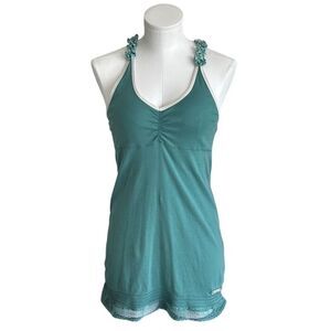 Copper Key Women's M Blue Beaded Fairy Cami with Lace Trim